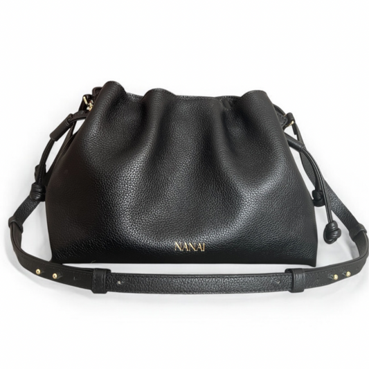 Bolso de piel negro hecho a mano en Ubrique - NANAI Duna